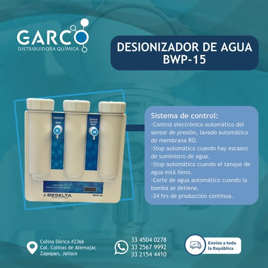 Desionizador de agua laboratorio