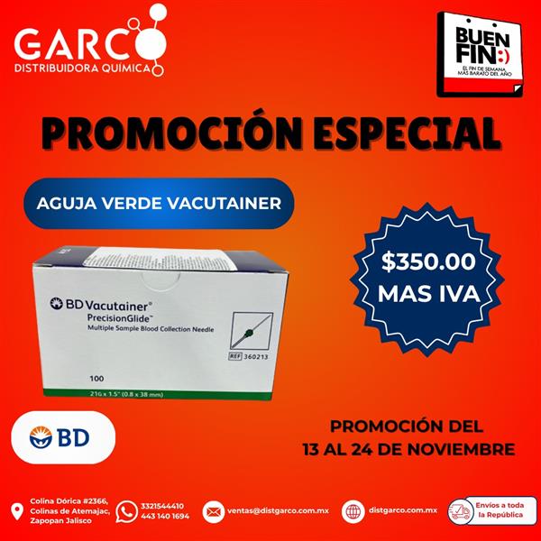 Aguja Verde VACUTAINER