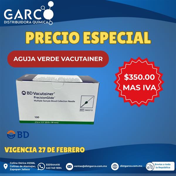 Aguja Verde VACUTAINER