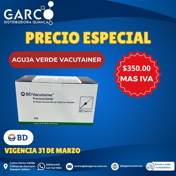 Aguja Verde Vacutainer