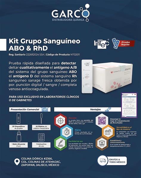 Kit Grupo SAnguíneo ABO & RhD
