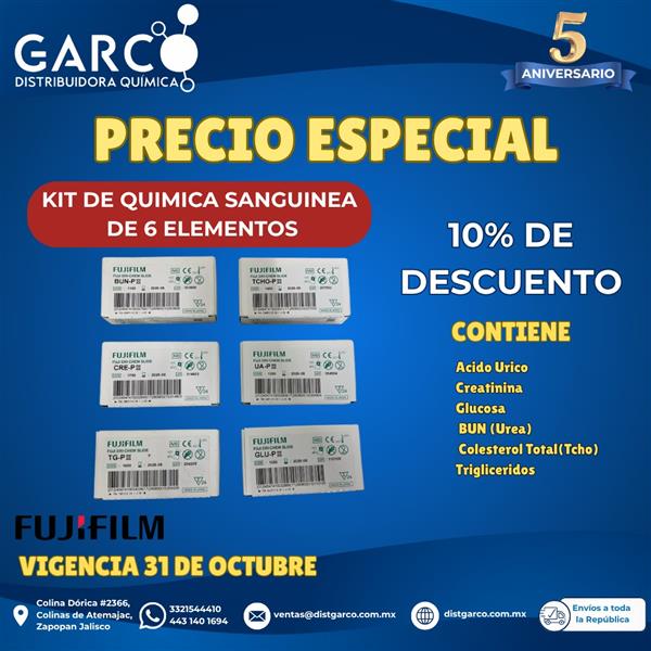 Kit de Quimica Sanguinea de 6 Elementos