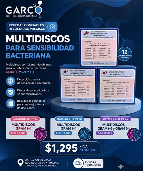 Multidiscos para Sensibilidad Bacteriana
