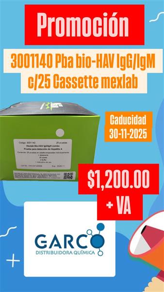 Pba bio-HAV lgG/lgM c/25 Cassette MEXLAB