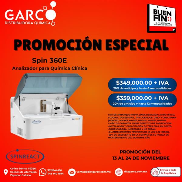 Spin 360E, Analizador para Química Clínica