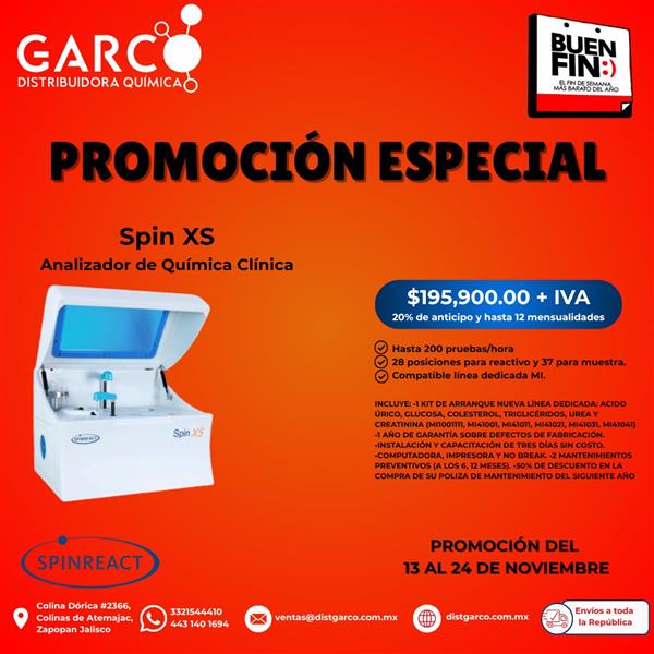 Spin XS Analizador de Química Clínica