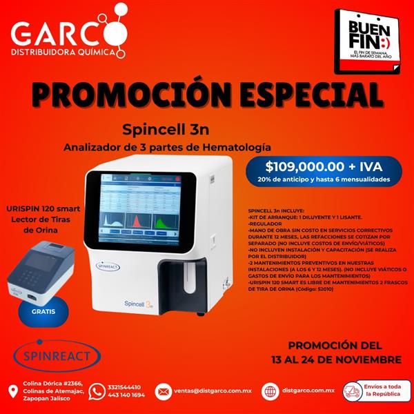 Spincell 3n, analizador de 3 partes de Hematología