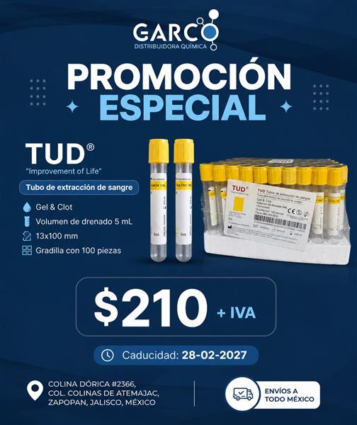 TUD Tubo de extracción de sangre 