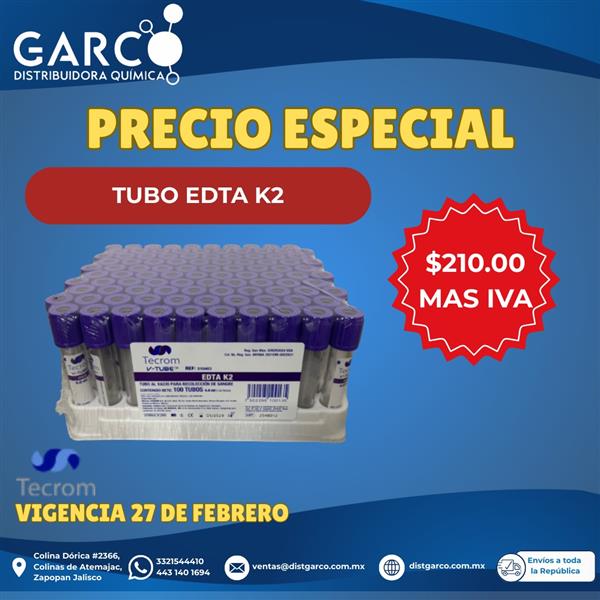 Tubo EDTA K2
